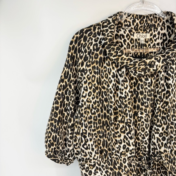Chloe‎ Leopard Print Coat Size 8 Y2K Animal Print Glam Baddie - Picture 2 of 15